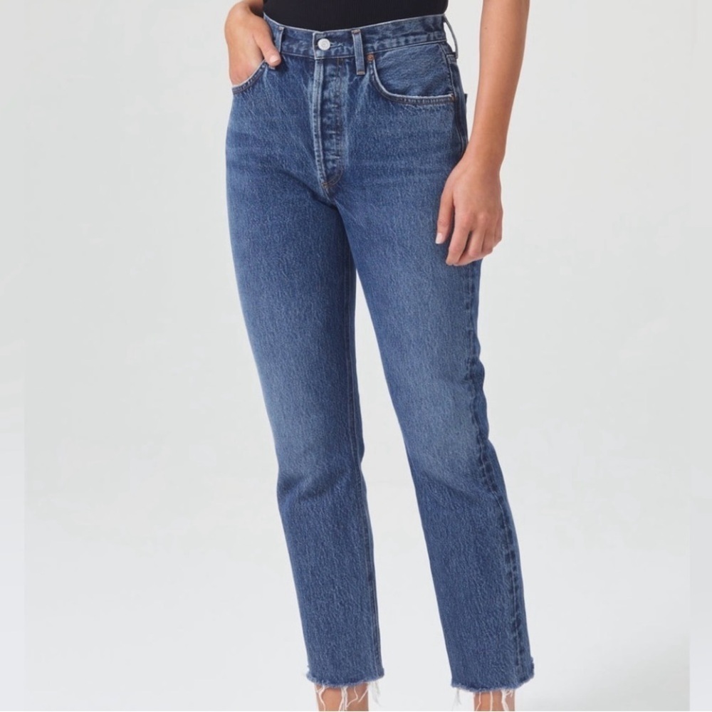 Agolde Blue Size 28 Riley Crop Straight Leg Jeans